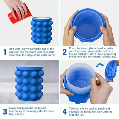 2-in-1 Silicone Bucket Ice Cube Maker