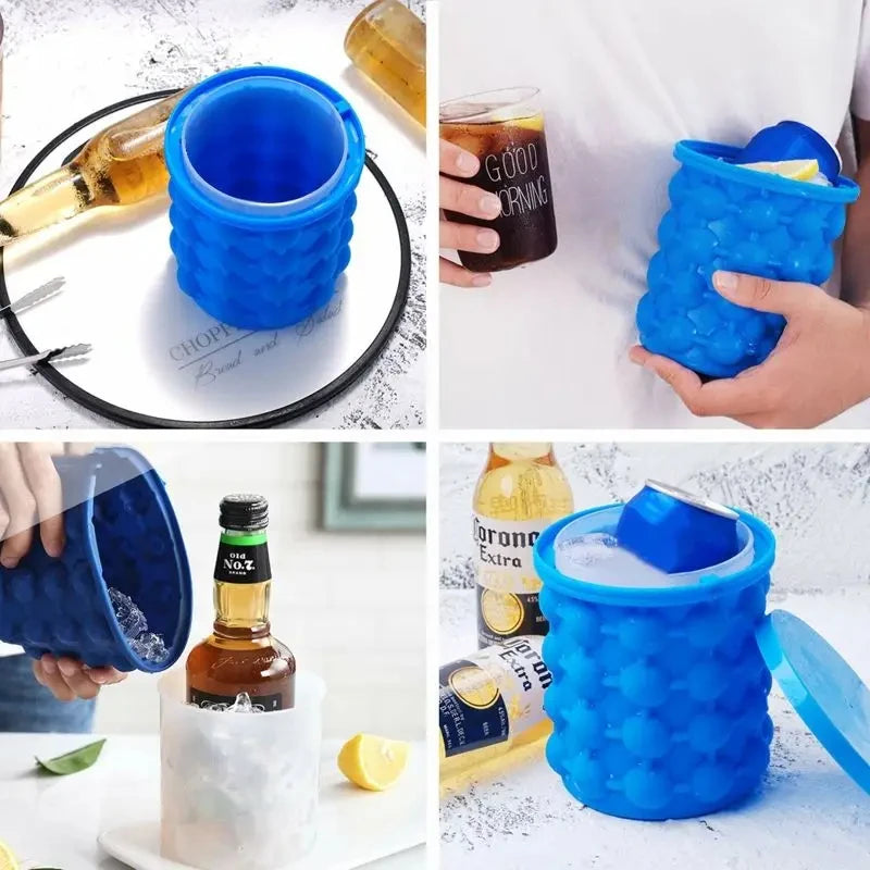 2-in-1 Silicone Bucket Ice Cube Maker